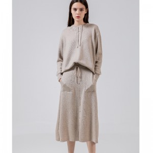 Casual Lână Knit Twoodie din două piese Set 69027#