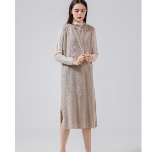 La modă casual versatil tricot hoodie lung 69050#